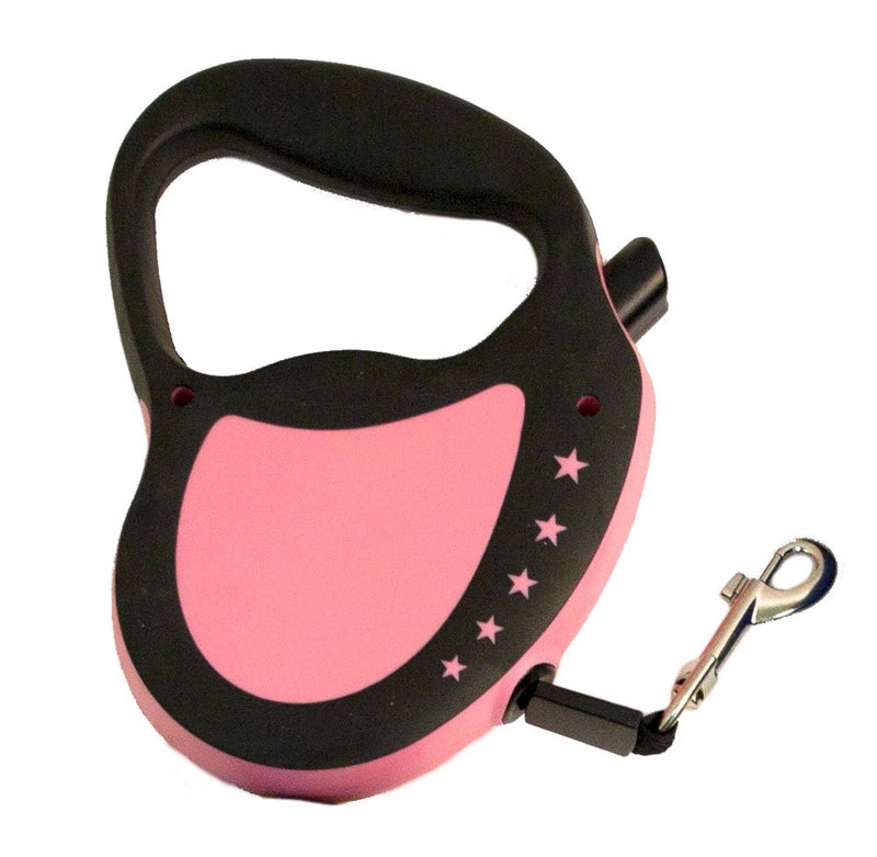 Hyper Pet Retractable Dog Leash, 16 ft. Walking Leash for Dogs up to 65 lbs., Large, Pink - Image 1